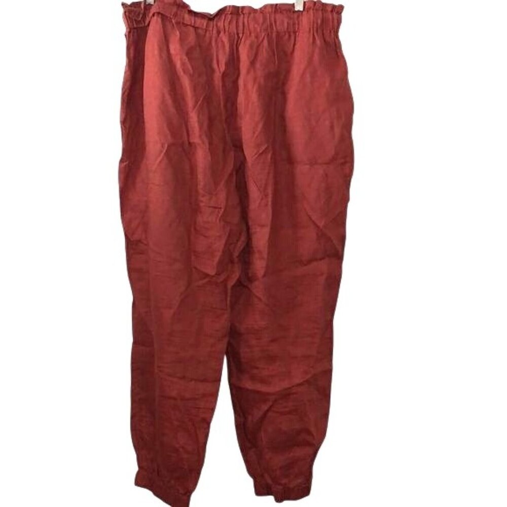 Marc New York Linen Rust Drawstring Jogger Pants … - image 7